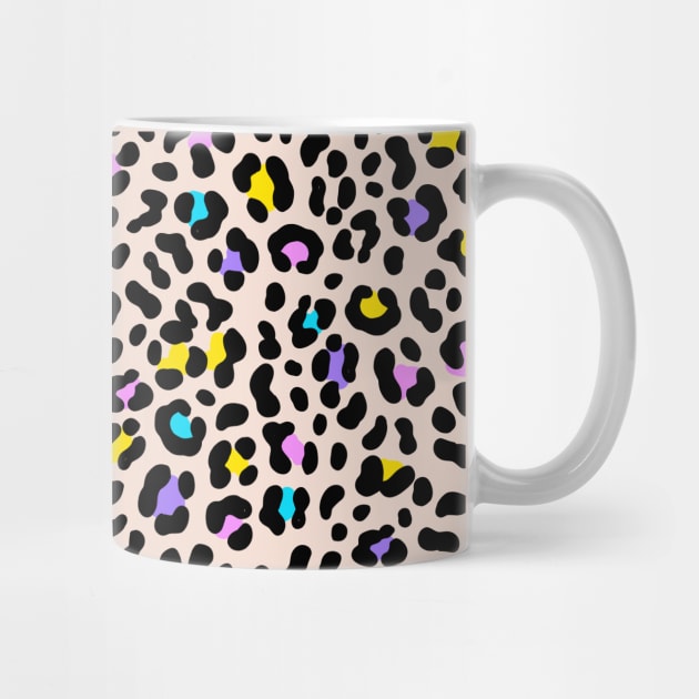 Colorful Animal Print Leopard Pattern On Pink Blush by Giggias